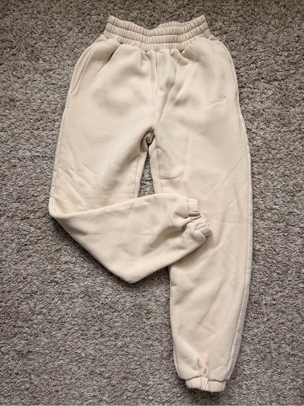 Comfrt Cream Fleece Sweatpants Joggers XS